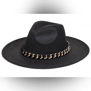Stylish Fedora with Chain Detail